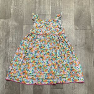 Girls Mini Boden‎ Floral Ruffled Boho Pleated Sleeveless Dress